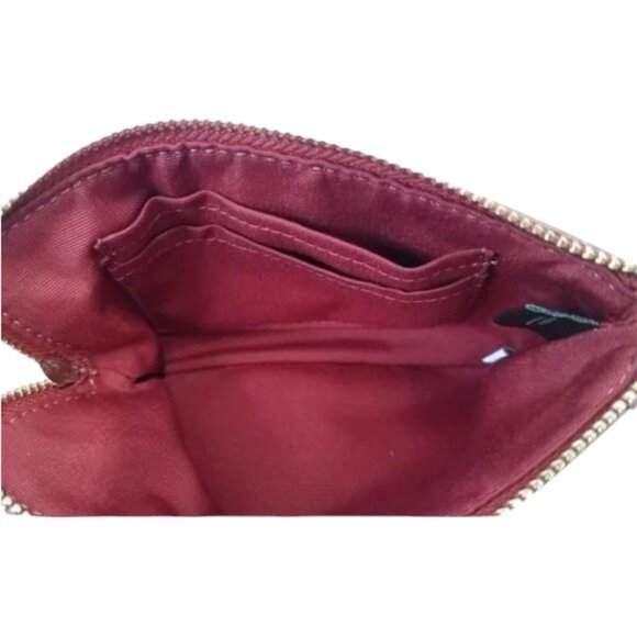 COACH Signature Monogram Khaki True Red Zip Wristlet NWT - Picture 4 of 5